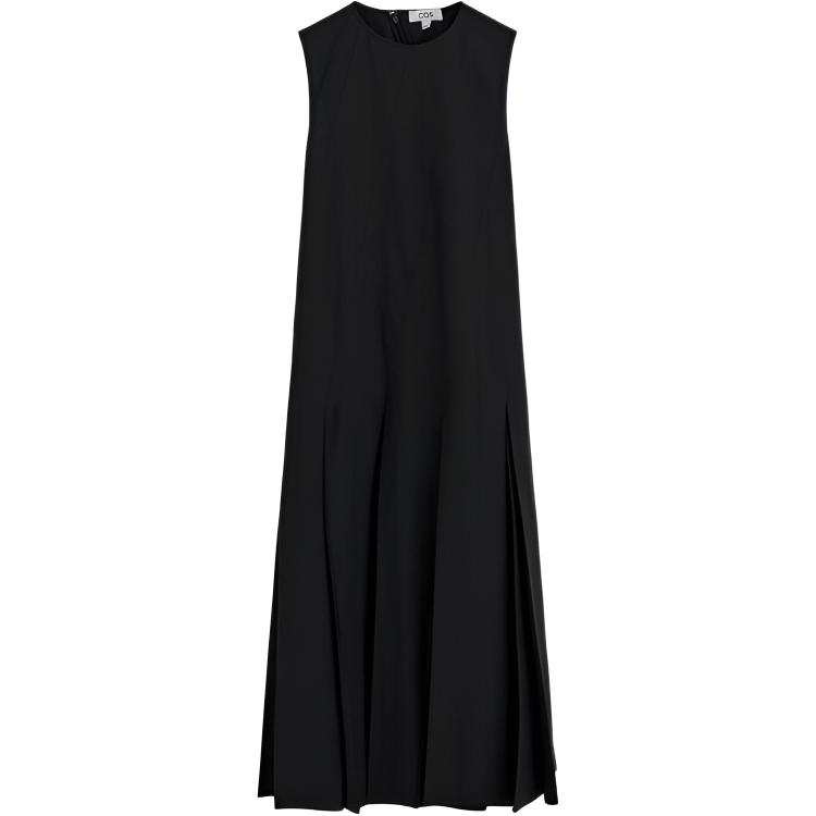 COS Sleeveless Dresses Women's Black Crew Neck Moderate Midi Skirt