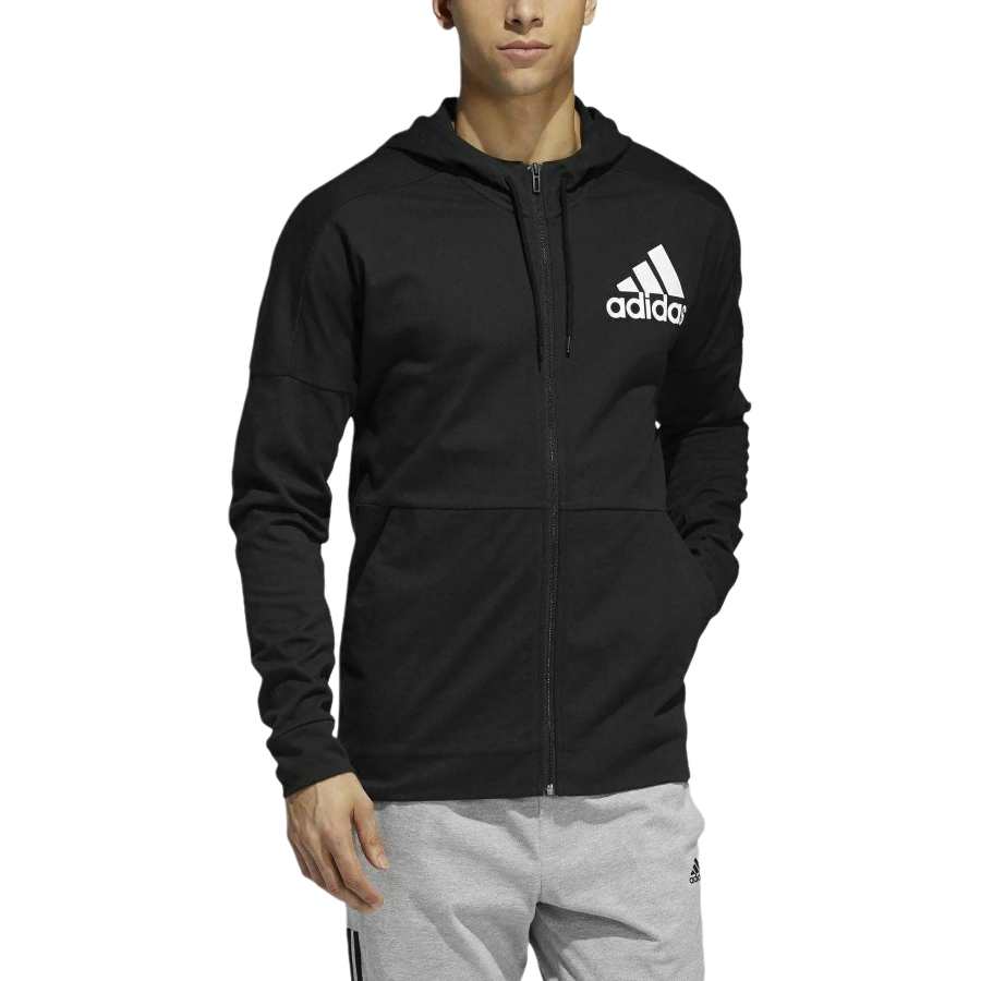 Adidas Adidas Jackets Men's Black Hooded Non Detachable Moderate Straight Fit