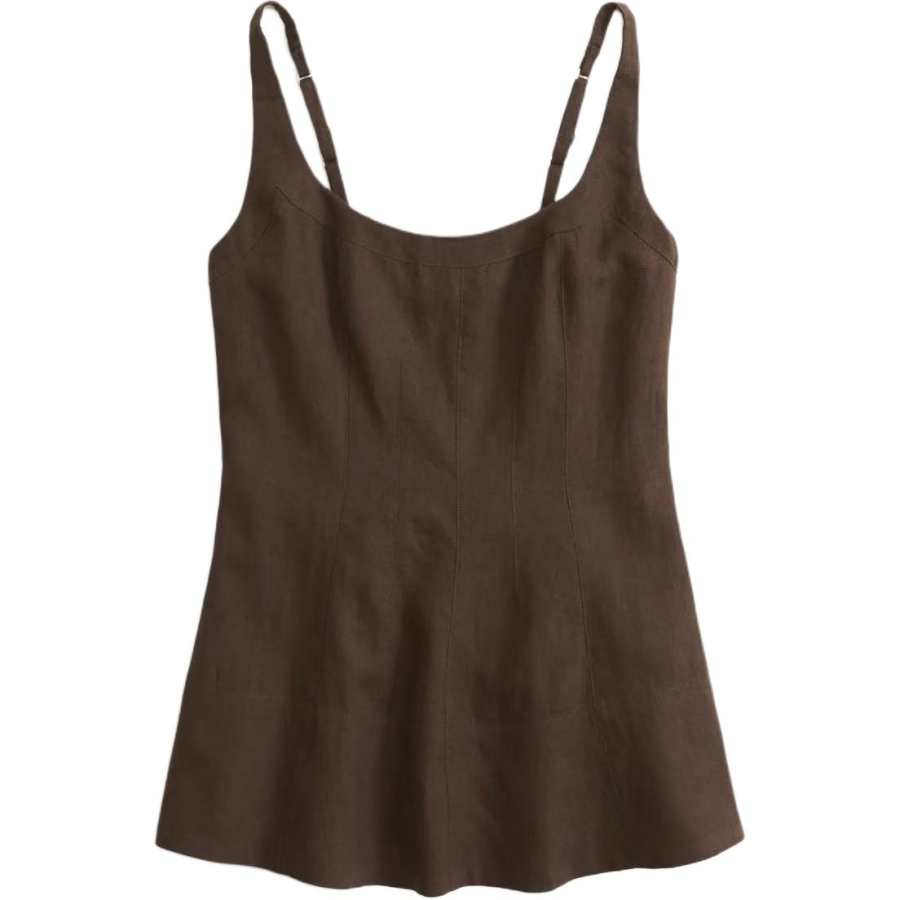 Abercrombie&Fitch Tank Tops Women's Brown Straight Fit