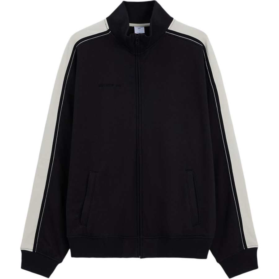 GAP Sweatshirts Unisex Charcoal Black Stand Collar Moderate Cardigan