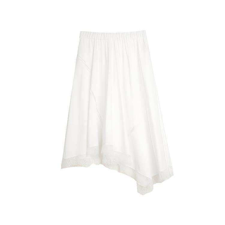 ELLE Casual Long Skirts Women's White Moderate