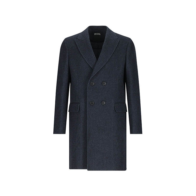 Ermenegildo Zegna Coats Men's Mixed Blue Lapel Moderate Straight Fit