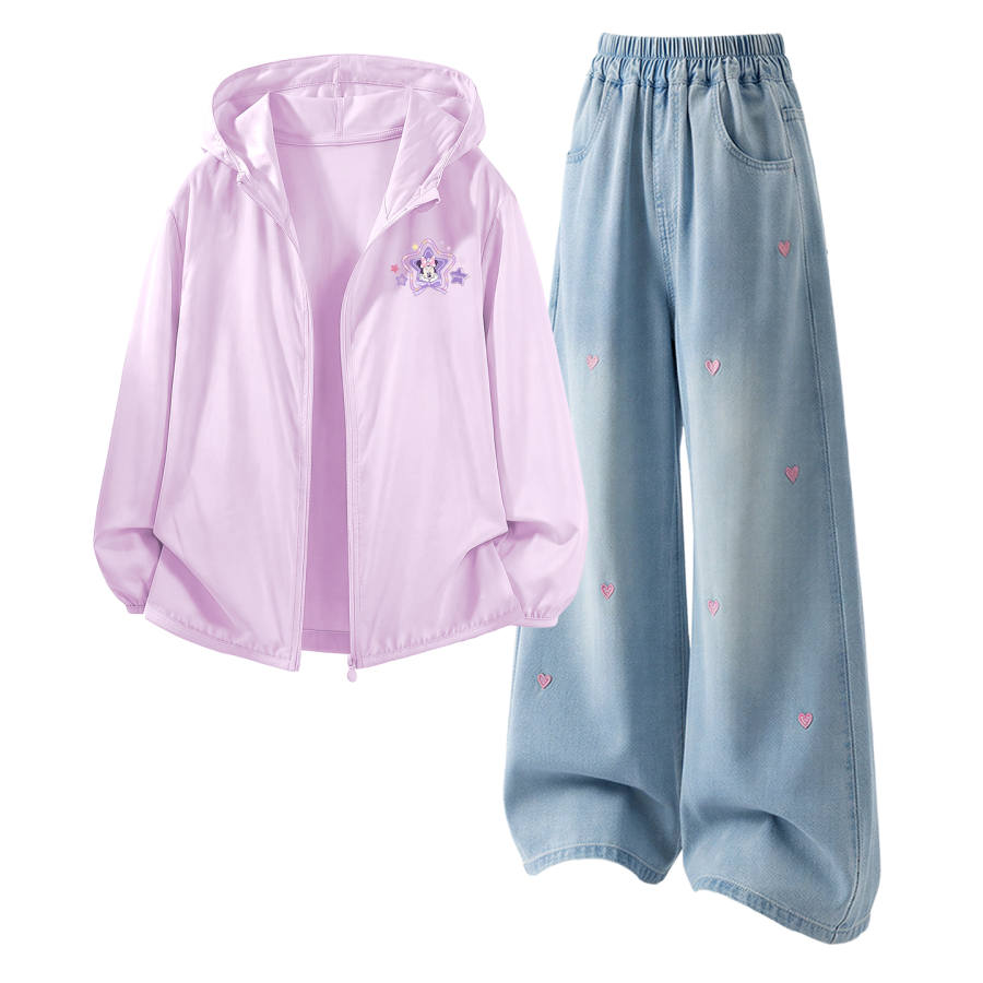 Disney Kids Casual Sportswear Hooded Non Detachable Thin Stretch Breathable