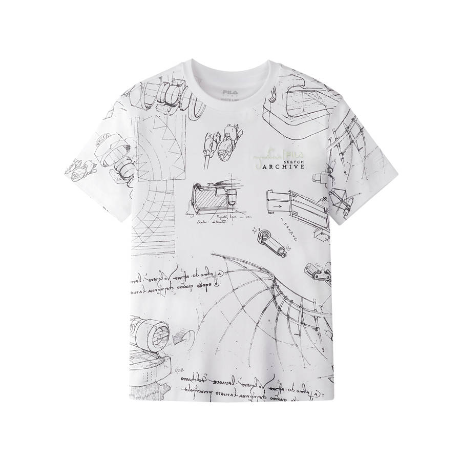 FILA KIDS T Shirts Crew Neck Thin Stretch