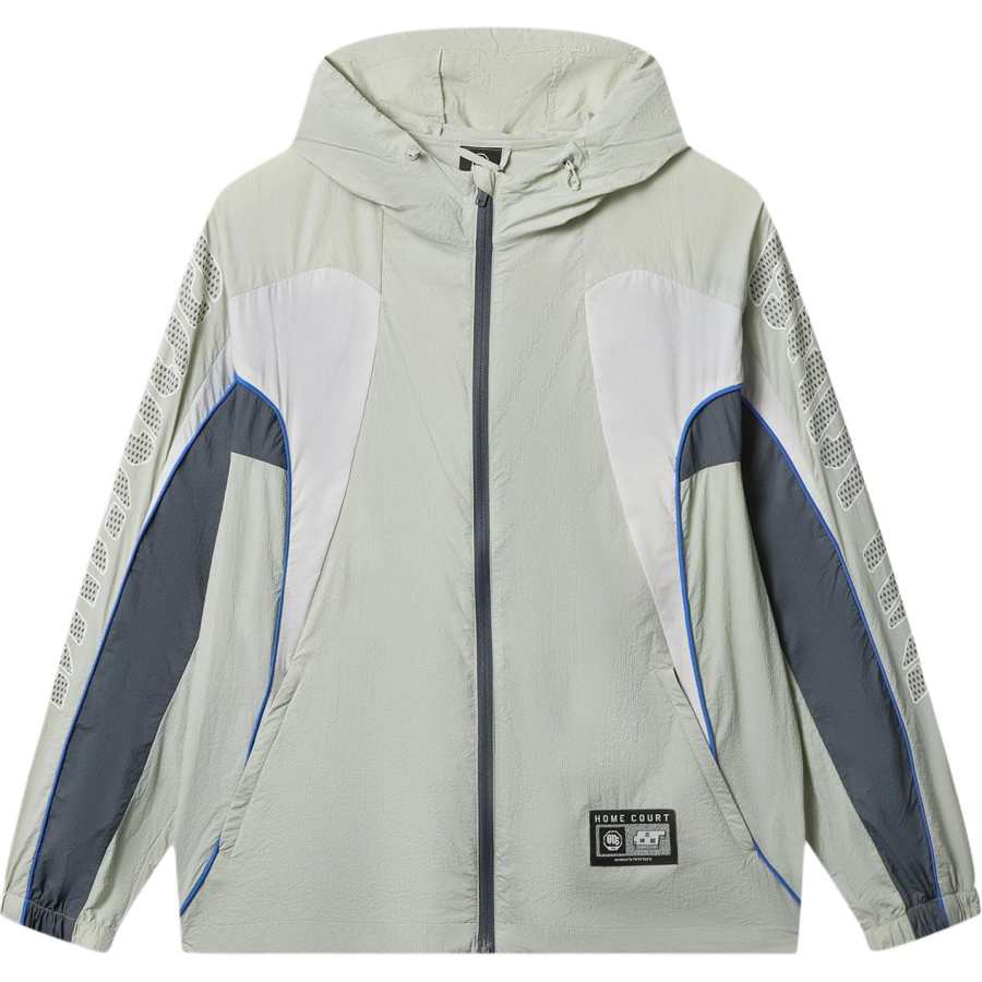 Li-Ning Li Ning BADFIVE Trench Coats Men's Silver Fox Gray Hooded Non Detachable Moderate Straight Fit