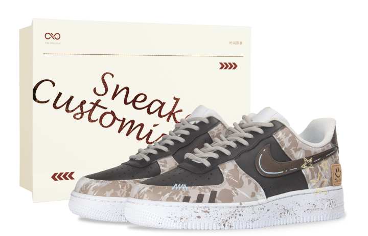 Nike Nike Air Force 1 Mocha Slip Resistant Abrasion Resistant Low top Skateboard Shoes Men's White Brown
