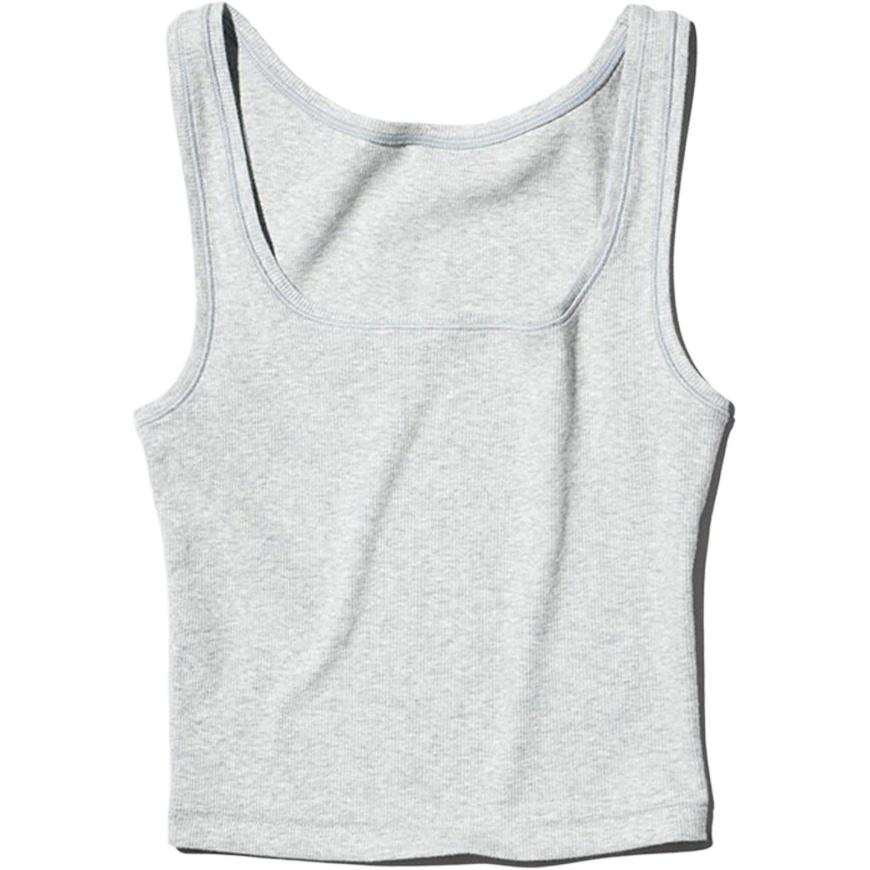 UNIQLO SS26 Tank Tops Women's Gray Square Collar Other