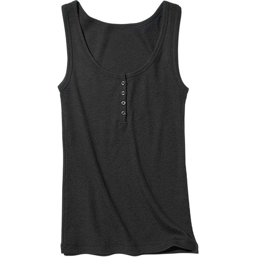 UNIQLO SS26 Tank Tops Women's Black Henry Collar Moderate Other
