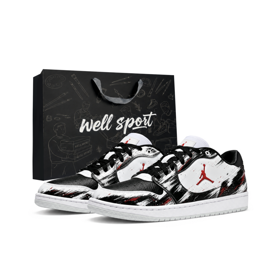 Jordan Jordan COURT CONNECT Black Red Forbidden Wear Slip Resistant Abrasion Resistant Low top Casual Skate Shoes Men's