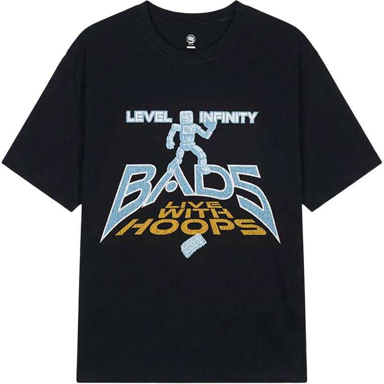 Li-Ning Li Ning T Shirts Men's Black Crew Neck Moderate Straight Fit