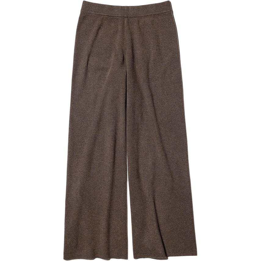UNIQLO Knitted Sweatpants Women's Brown Moderate Wide Leg Pants