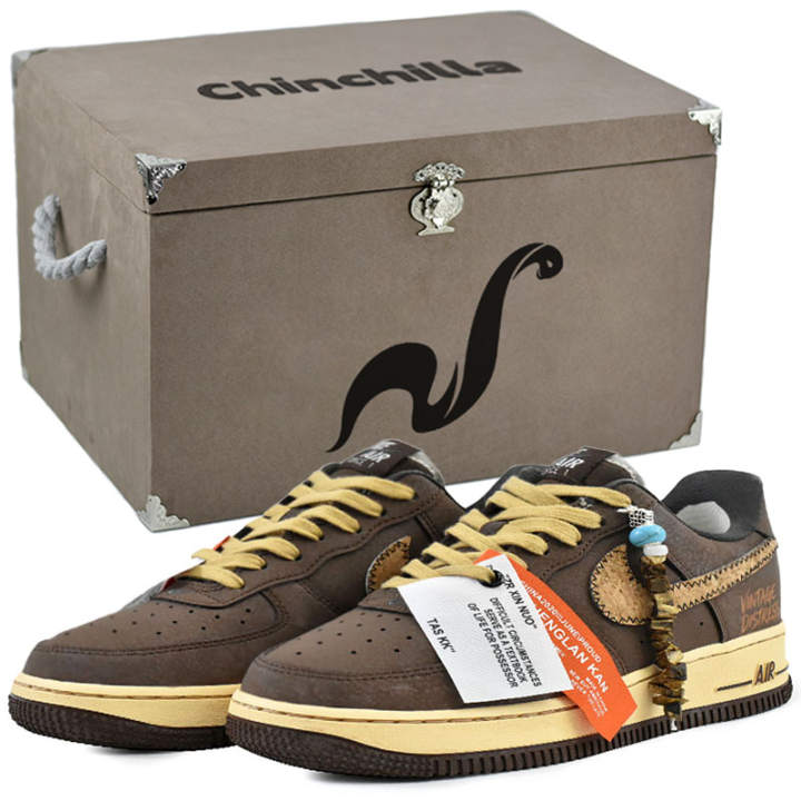 Nike Nike Air Force 1 Skateboard Shoes Men's Low Top Brown, Beige