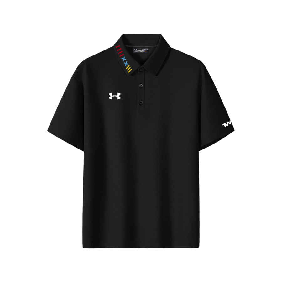 Under Armour Polo Shirts Unisex Black Polo Collar Moderate Straight Fit