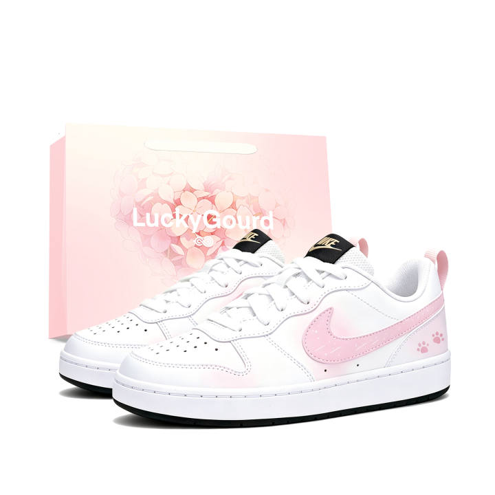 Nike Nike Court Borough Skateboard Shoes Women's Low Top White/Pink