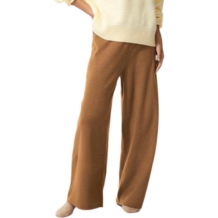 UNIQLO SS26 Knitted Sweatpants Women's Light Umber Moderate Straight Fit Pants