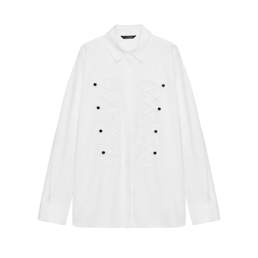 ZARA Shirts Women's White Lapel
