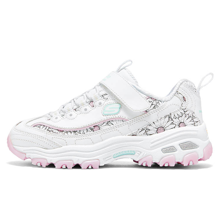 Skechers Kids Thermal Moisture Wicking Low top Kids Lifestyle Shoes White Pink Kids'