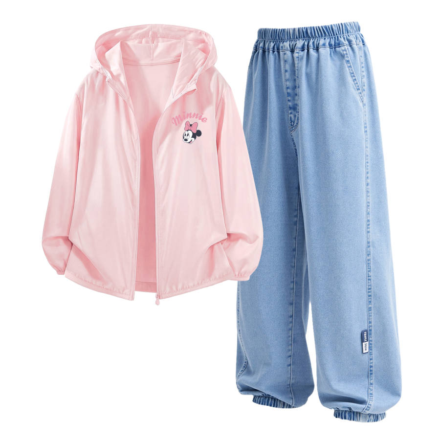 Disney Kids Casual Sportswear Hooded Non Detachable Thin Stretch Breathable