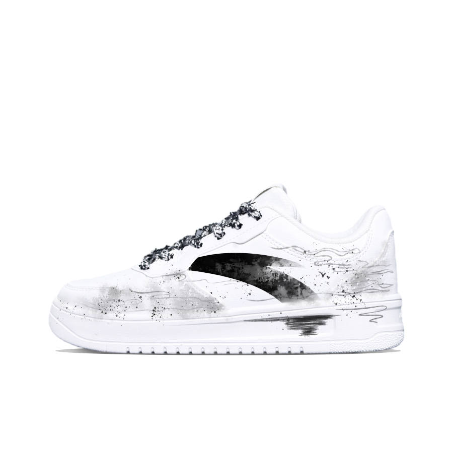ANTA Easy Skateboard Shoes Men's Low Top Black/White