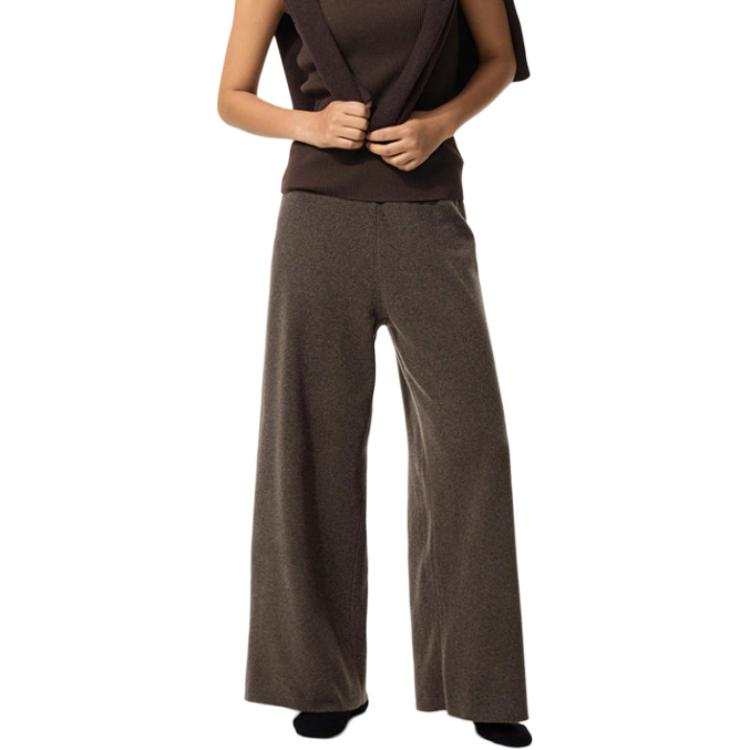 UNIQLO Knitted Sweatpants Women's 38 Dark Umber Moderate Straight Fit Pants