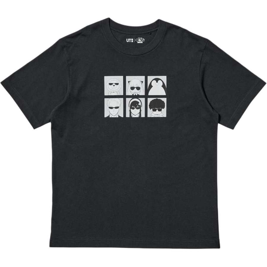 UNIQLO SPY×FAMILY Collaboration T Shirts Men's Black Crew Neck