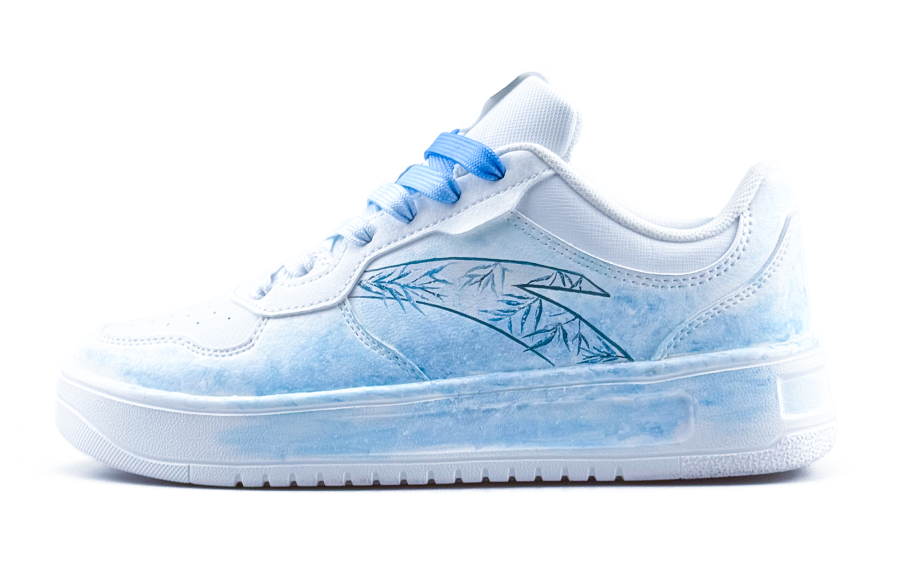 ANTA Easy Skateboard Shoes Women's Low Top White/Blue/Cyan