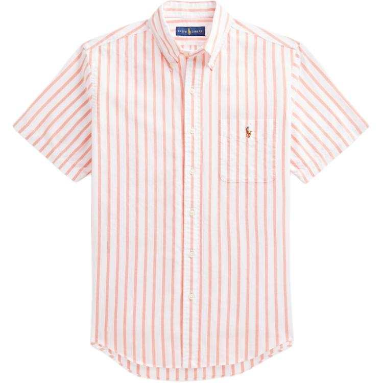 Polo Ralph Lauren Shirts Men's Orange Lapel Moderate Straight Fit