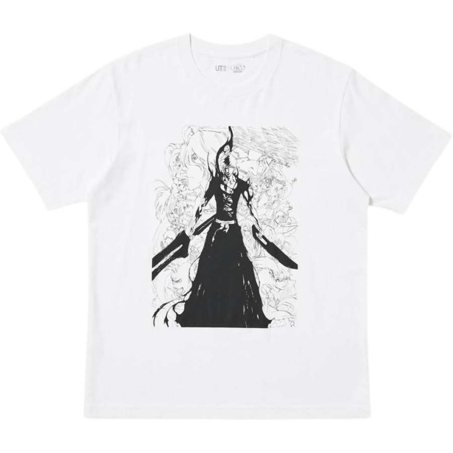 UNIQLO BLEACH · T Shirts Men's White Crew Neck