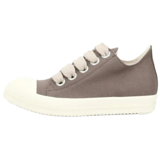 Rick Owens DRKSHDW Jumbo Laces Canvas Shoes Men's Low Top Gray