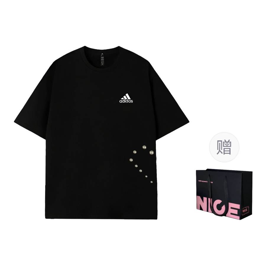 Adidas Adidas MUST HAVES T Shirts Unisex Lover Shopping Bag Crew Neck Moderate