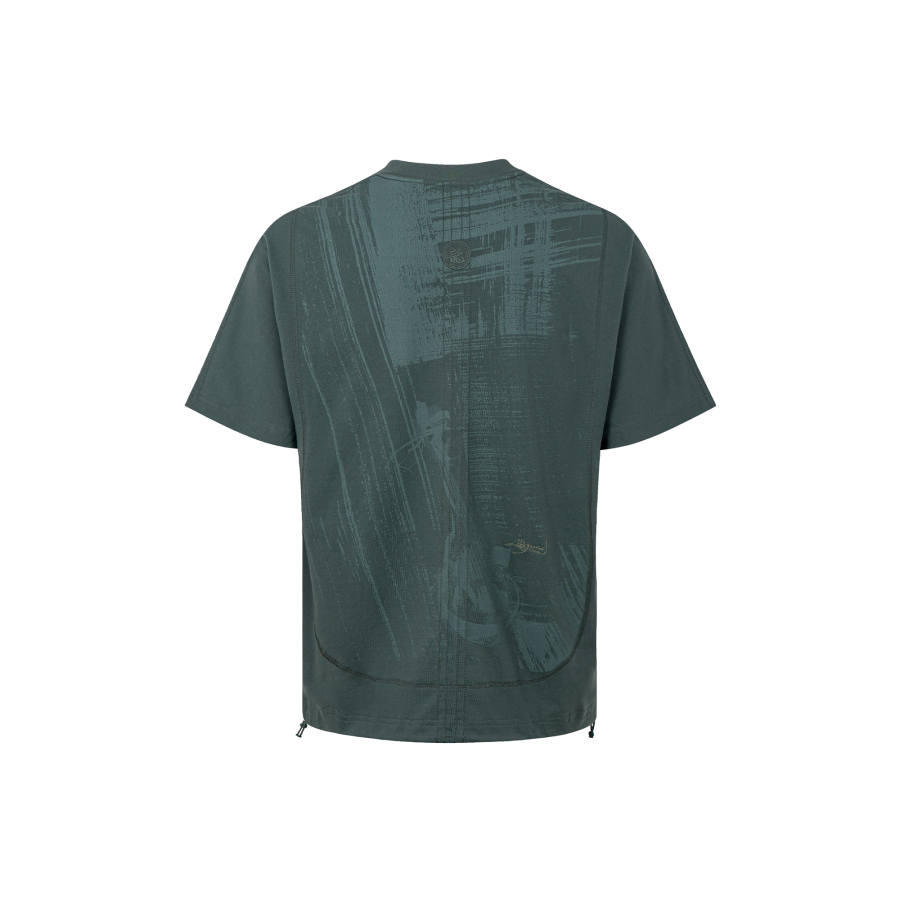 Li-Ning Li Ning Li Ning X Jackie Chan T Shirts Unisex Pale Gray Green Crew Neck