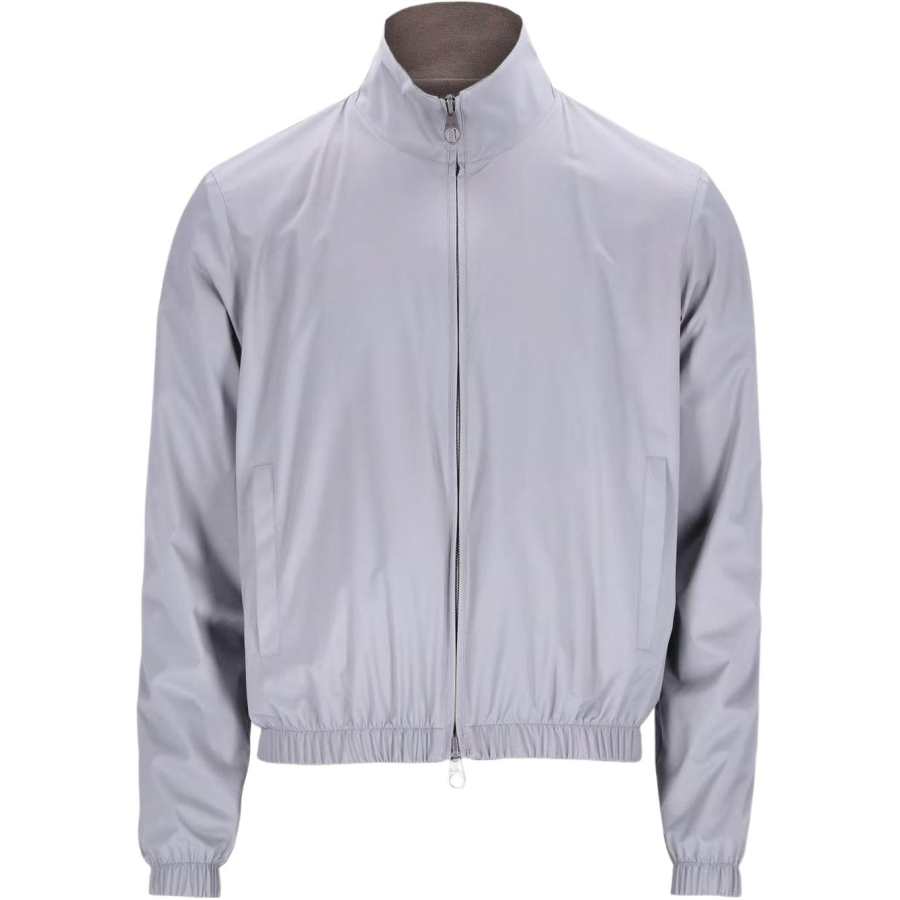 Loro Piana Jackets Men's Gray Stand Collar Moderate Other