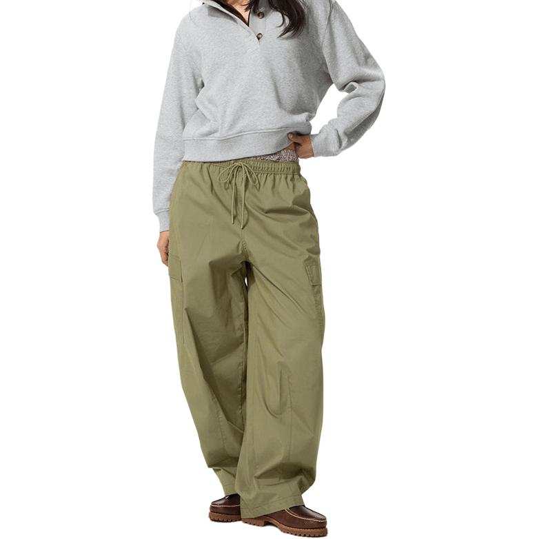 UNIQLO SS26 Casual Pants Women's 57 Dark Olive Moderate Straight Fit Pants
