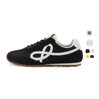 WE FLOWER Small Flower Shoes Lightweight Slip Resistant Low top Casual Shoes Unisex Agate Black