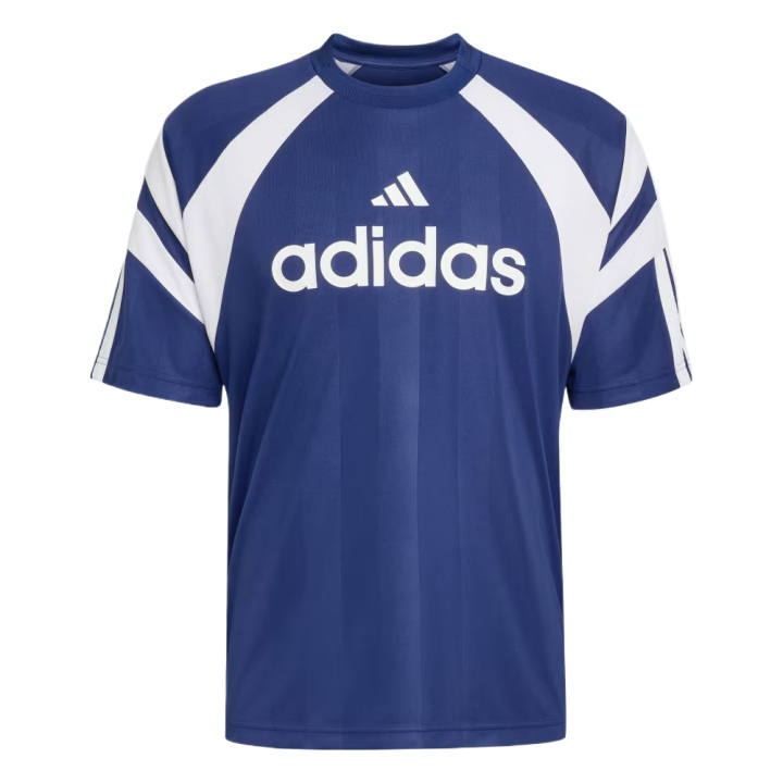 Adidas Adidas T Shirts Men's Dark Blue/White Crew Neck Moderate