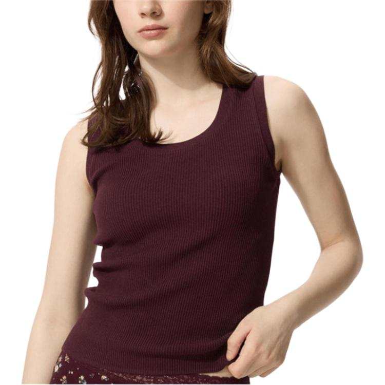 UNIQLO Tank Tops Women's Burgundy Other