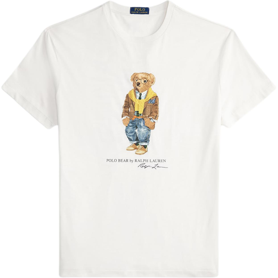 Polo Ralph Lauren Polo Bear T Shirts Men's White Crew Neck Moderate