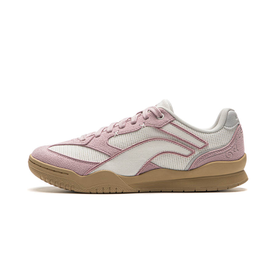 Li-Ning Li Ning Moon White Retro Skateboard Shoes Women's Low Top Mist White/Galalith Pink