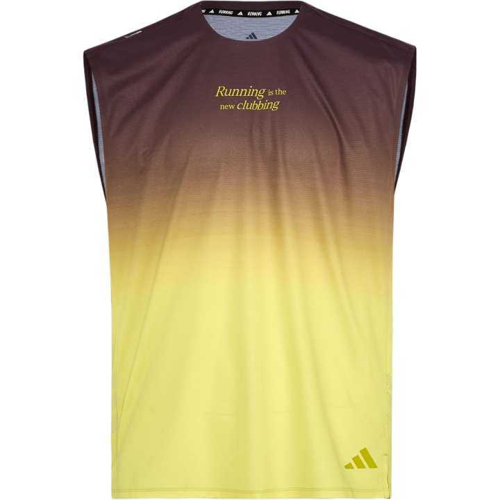 Adidas Adidas Running Tank Tops Men's Dark Brown/Dark Yellow Green Crew Neck Moderate
