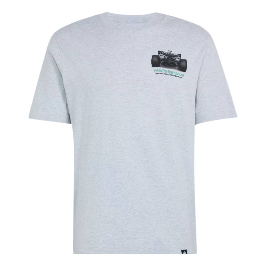 Adidas Adidas T Shirts Men's Light Gray Heather/Semi Mint Green Crew Neck Moderate