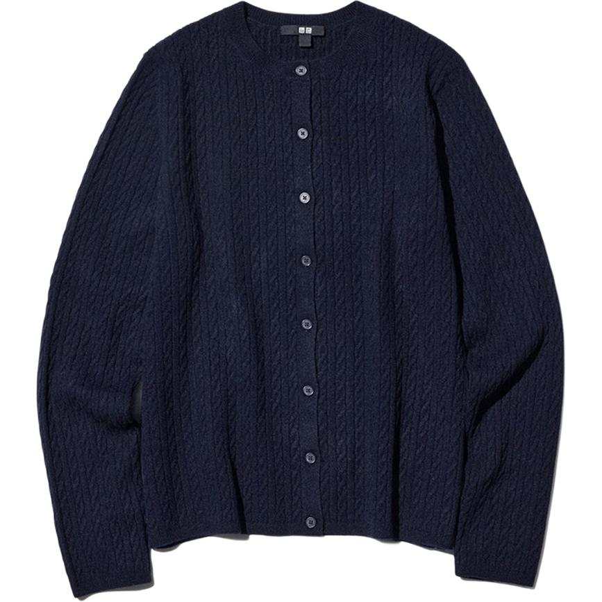 UNIQLO Knitwear Women's Navy Blue Crew Neck Moderate Other