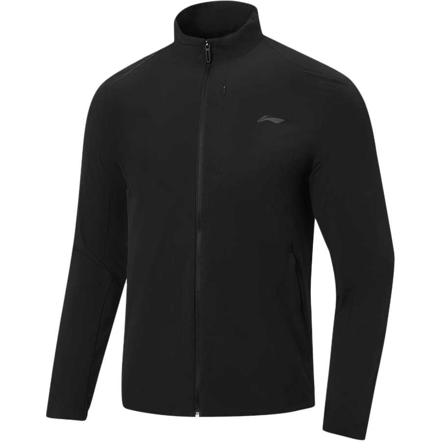 Li-Ning Li Ning Fitness Series Jackets Men's Black Stand Collar Moderate Straight Fit