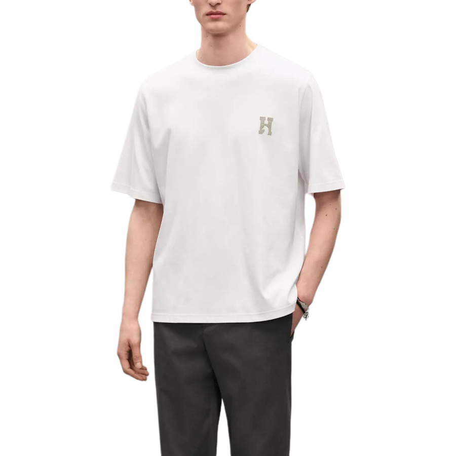 HERMES HERMES T Shirts Men's White Crew Neck Moderate Other