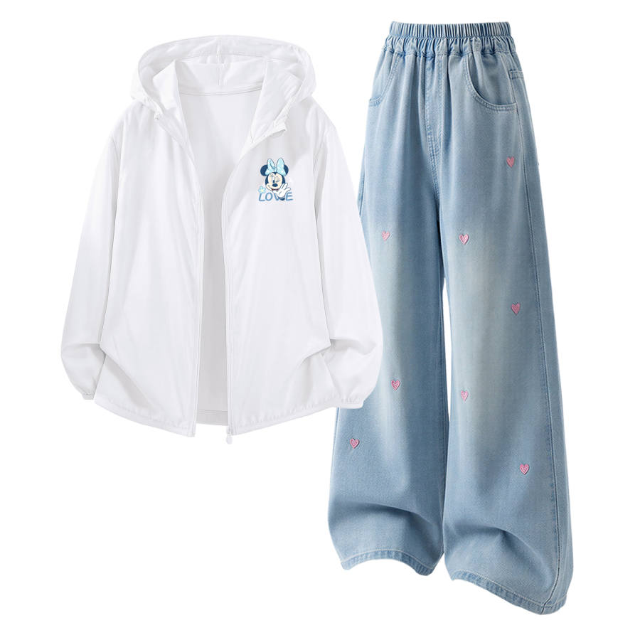 Disney Kids Casual Sportswear Hooded Non Detachable Thin Stretch Breathable