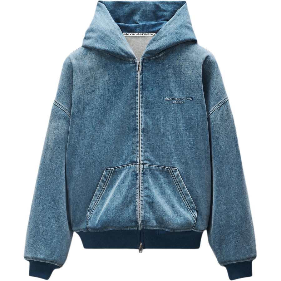 Alexander Wang Sweatshirts Men's Blue Hooded Non Detachable Moderate