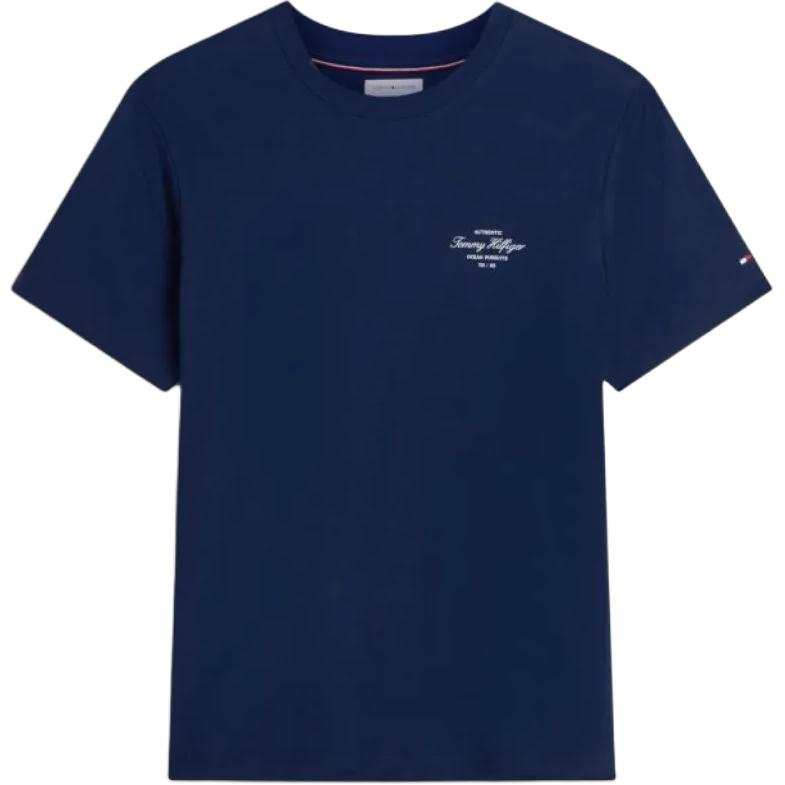 Tommy Hilfiger T Shirts Men's Carbon Marine Crew Neck Moderate Other