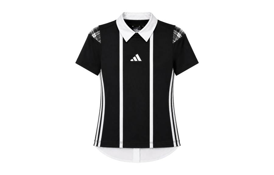 Adidas Adidas Sportswear T Shirts Women's Black Lapel Moderate Nipped In Waist