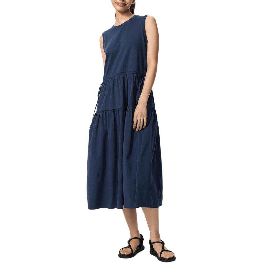 UNIQLO SS26 Sleeveless Dresses Women's Dark Blue Crew Neck Moderate