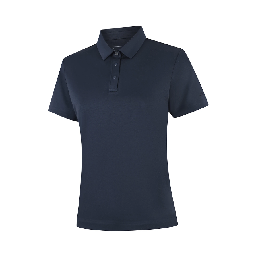 Li-Ning Li Ning Qingmu Polo Shirts Women's Space Blue Polo Collar Moderate Straight Fit