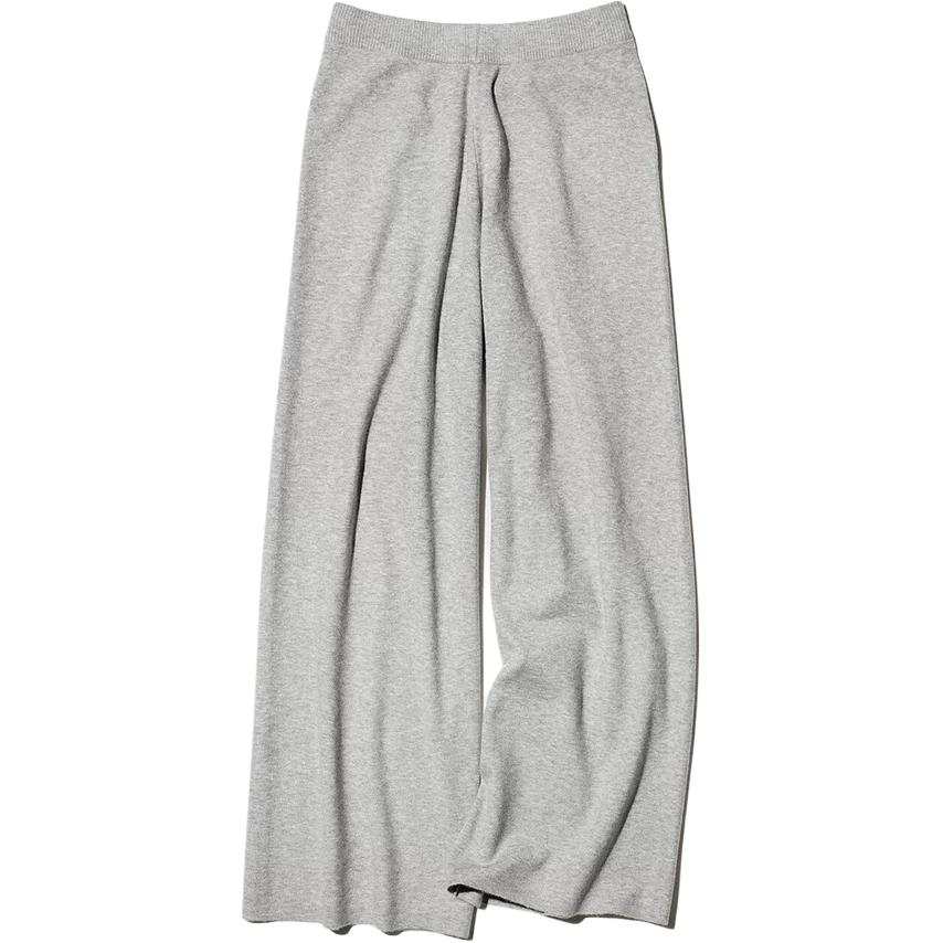 UNIQLO SS26 Knitted Sweatpants Women's Gray Moderate Straight Fit Pants